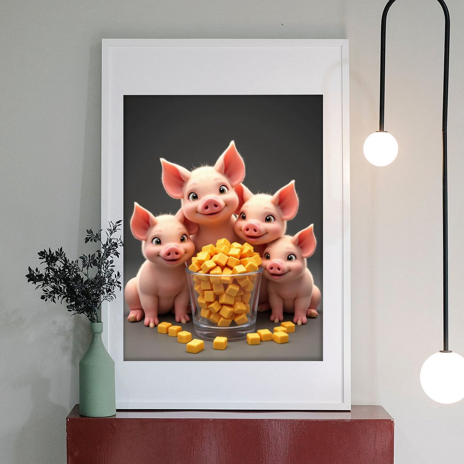 Diamond Art Kit for Adults, Pigs With Cheese Cubes Diamond Painting for Adults Beginners, DIY Diamond Art Painting Kits, 5D Diamond Painting Crafts for Home Decor 12x16 Frameless
