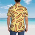 thumbnail image 3 of Lsque Hot Dogs pattern Hawaiian Shirt for Men, Unisex Summer Beach Casual Short Sleeve Button Down Shirts-XX-Large, 3 of 9
