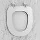 thumbnail image 3 of Asiento de inodoro blanco en forma de O/U, tapa de cierre suave cubierta de asiento de inodoro fija baño, 3 of 11