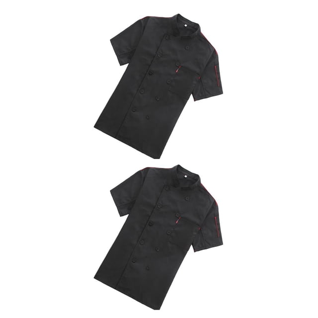 Toystoory Chaqueta de chef para hombre, chaqueta de cocinero de manga corta, uniforme, ropa transpirable Type2 NO2