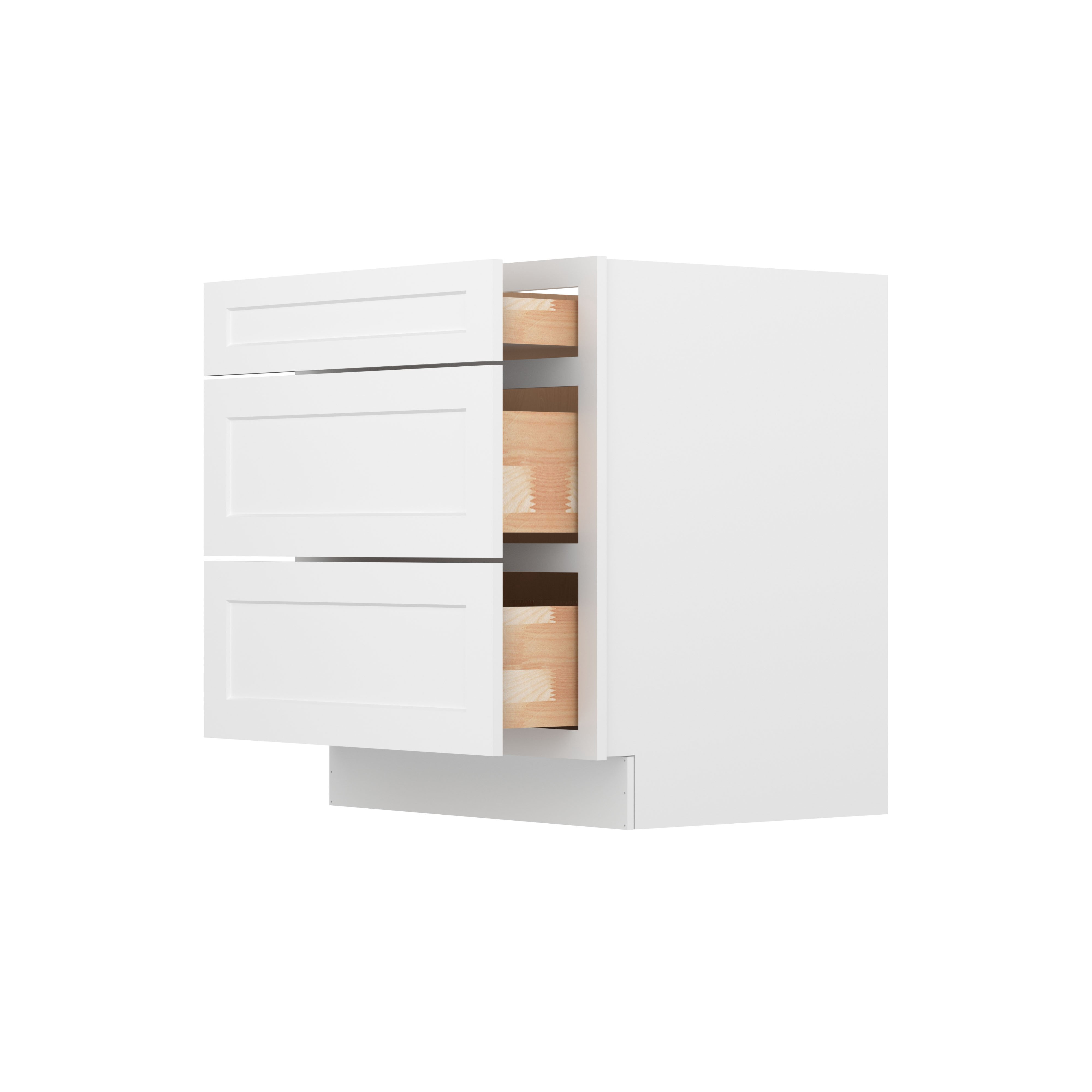 Furinno Shaker Drawer Base Kitchen Cabinet with 3-Drawers, Ready to Assemble, 24 D x 30 W x 34.5 H, White