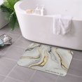 thumbnail image 3 of FJPT Non Slip Flannel Polyester Floor Mat With Marble Pattern For Bathroom Kitchen Bedroom Decor 16x24 inch, 3 of 5