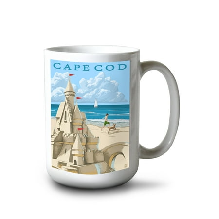 

15 fl oz Ceramic Mug Cape Cod Sand Castle Dishwasher & Microwave Safe