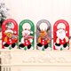 thumbnail image 2 of Letrero navideño para puerta con diseño de muñeco de nieve, placa de letrero para fiesta de porche de franela con orificio colgante para regalos, 2 of 5