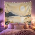 thumbnail image 2 of Mountain Lake With Wildflowers Under a Pale Sun, Peaceful Rustic Style for Nature Lovers, Landscape Wall Art, Housewarming Gift, Tapestry Wall Hanging for Bedroom and Living Room, 2 of 6