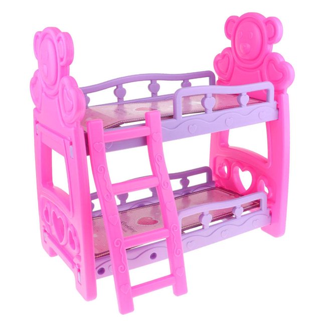 Cama de literas de muñeca renacida con Escaleras en Miniatura para Muñeca 25cm, Mini Modelo para Casa de Magideal Cama de literas de muñeca renacida