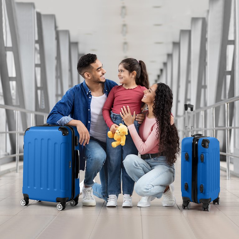 Zimtown Hardside Lightweight Spinner Dark Blue 3 Piece Luggage Set