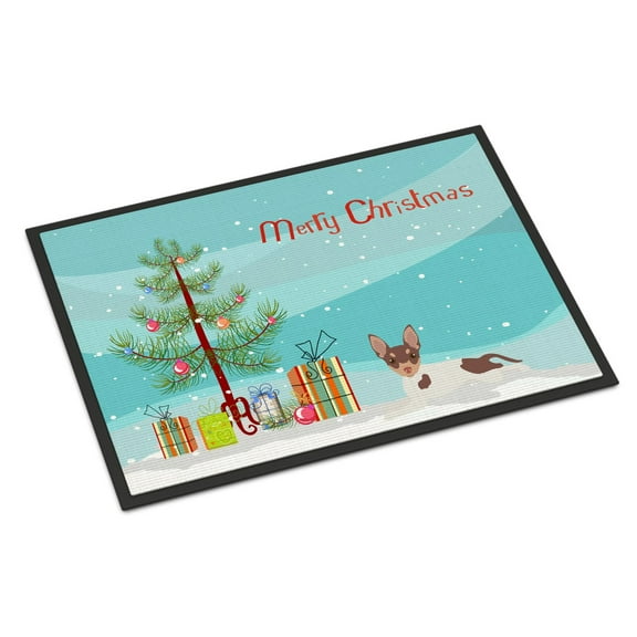 Carolines Treasures CK3511JMAT Toy Fox Terrier Christmas Tree Door Mat Indoor Rug or Outdoor Welcome Mat 24x36 Doormat
