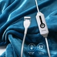 thumbnail image 4 of GONUES Electric Throw Blanket 50"x 60" Soft Flanne with 4 Heating Levels & 3 Hours Auto Shut off, Machine Washable - Blue, 4 of 8