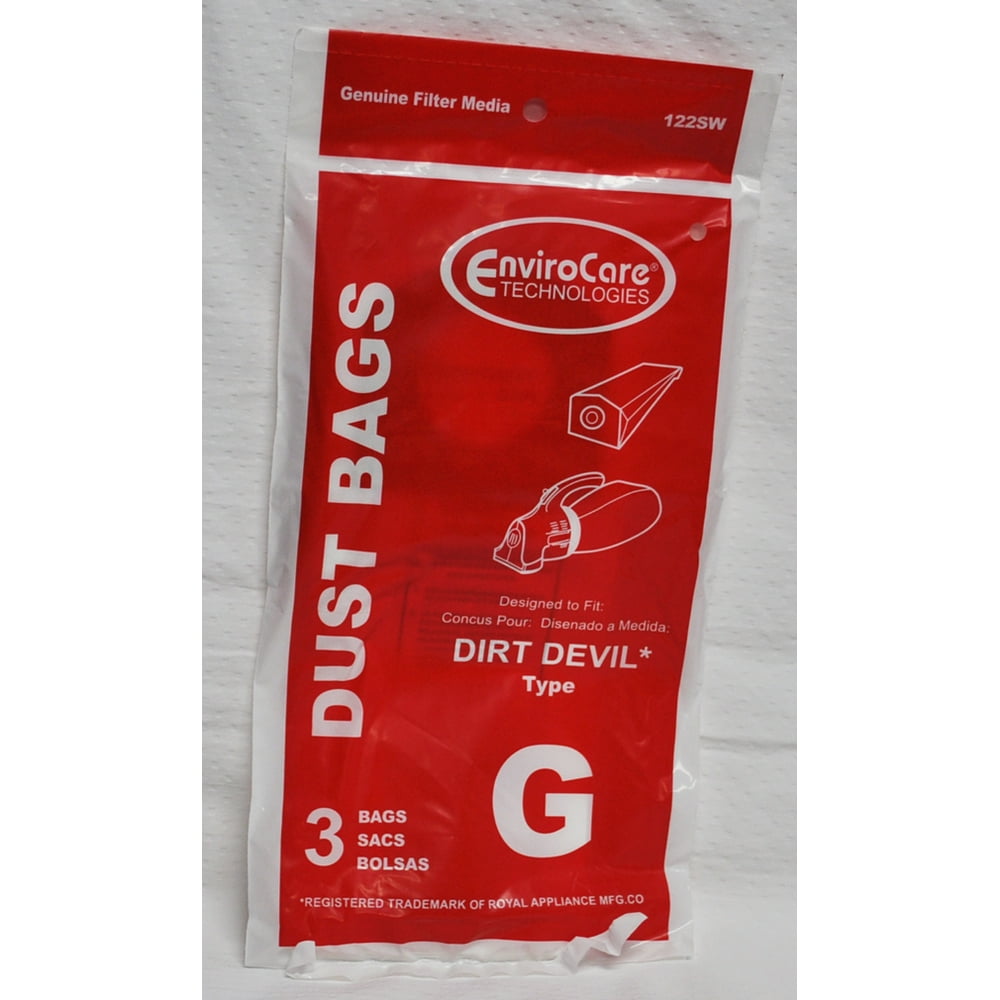 Royal Dirt Devil Type G Genuine Filter Media Handheld Vacuum Bags 122SW