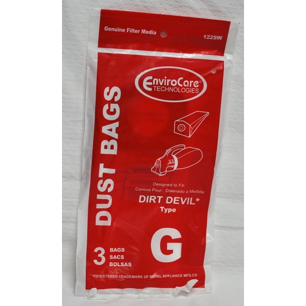 Royal Dirt Devil Type G Genuine Filter Media Handheld Vacuum Bags 122SW