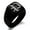 Black, variant on Stainless Steel Letter P Initial Old English Monogram Engraved Engraved Square Flat Top Biker Style Polished Signet Ring
