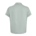 thumbnail image 7 of GEWSEY Womens Button Down Shirts Stretch Free Formal Short Sleeve Dress Shirt Summer Work Blouses Business Casual Tops Light Green, XL, 7 of 7