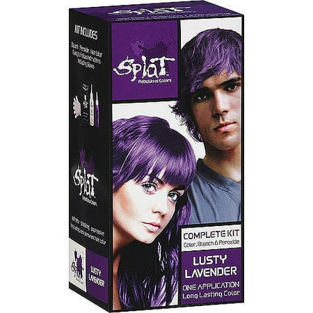 - Splat 30-Wash Semi-Permanent Hair Dye Kit, Lusty Lavender