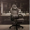 thumbnail image 3 of Dowinx Gaming Chair Office Chair, Vintage Computer Chair Massage PU Leather Gamer Chairs with Footrest Brown, 3 of 7