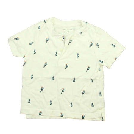 

Pre-owned Janie and Jack Boys White | Blue Parrot Henley size: 18-24 Month