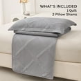 thumbnail image 6 of Beartech Gray Quilt Queen/Full Size Floral Bedding Microfiber Bedspread Coverlet Set, 6 of 7
