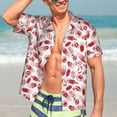 thumbnail image 5 of Lsque Red Football pattern Hawaiian Shirt for Men, Unisex Summer Beach Casual Short Sleeve Button Down Shirts-X-Large, 5 of 9