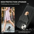 thumbnail image 7 of Allytech Card Holder Case for iPhone 14, Premium PU Leather Kickstand Case with Metal Anti-Theft Buckle & Shoulder Strap, Shockproof Drop Protection Comfortable Grip Case, Black, 7 of 7