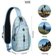 thumbnail image 5 of Sling Backpack,Blue Christmas Tree Pattern Crossbody Bag with Water Bottle Holder,Waterproof Sling Bag for Men/Women with Chest Phone Holder for Hiking,Travel, 5 of 6