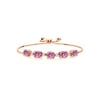 Gem Stone King 18K Rose Gold Plated Silver Bracelet Pink Created Moissanite Created Sapphire (7.10 Cttw)