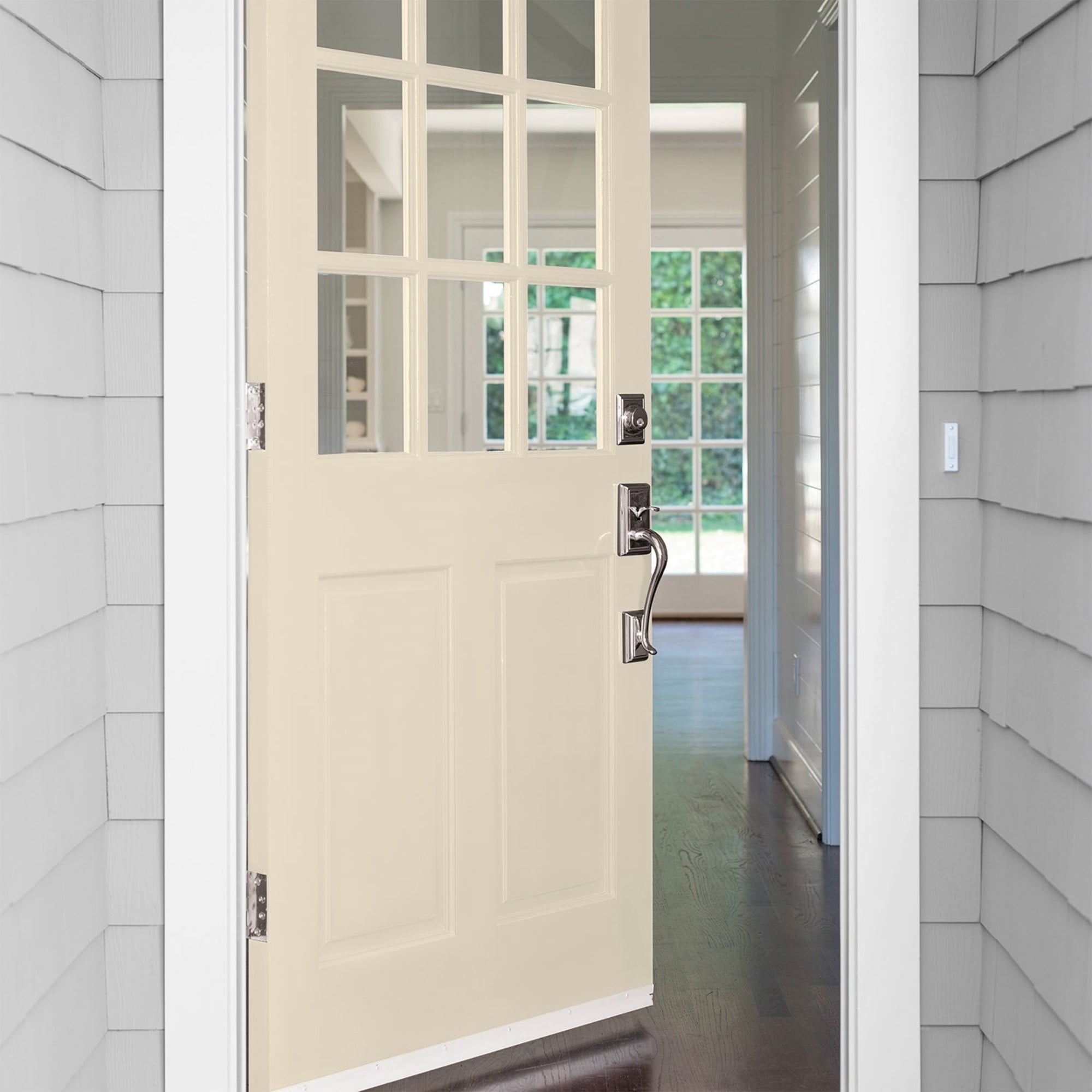 Glidden Fundamentals Bone White / Beige, Satin Exterior Paint, 5 Gallon