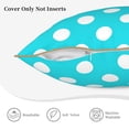 thumbnail image 5 of Haiem Aqua And White Polka Dot Print Velvet Soft Solid Decorative Square Throw Pillow Covers Set with Elegant Piping Christmas Cushion Case for Sofa Bedroom Car-20"x20", 5 of 8
