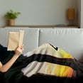 thumbnail image 3 of Yoga Soft Flannel Fleece Throw Blanket, Man Silhouette Doing Yoga in Old Building at Orange Sunset Mental Meditative, Cozy Plush for Indoor and Outdoor Use, 50" x 70", Multicolor, by Ambesonne, 3 of 5