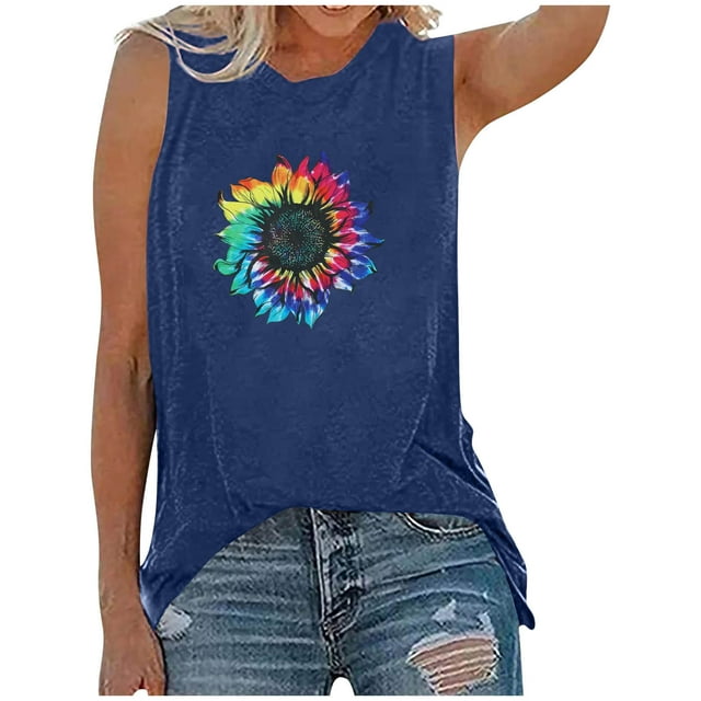 Tops Para Mujer Elegante Blusa Casual Moda Causal Rounk Cuello Estampado Camiseta Sin Mangas Tanque Odeerbi ODB160917