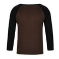 thumbnail image 4 of HAiming Casual Long Sleeve Shirts for Men Color Block Crewneck Pullover Loose Tops Fall Winter Trendy Workout Blouses, 4 of 8