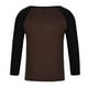 thumbnail image 4 of Blusas y camisas de manga larga con cuello redondo para hombre, informales, lisas, empalmadas, de manga larga, de alta elasticidad, que mantienen el calor, camisetas y pantalones de poliéster para hom, 4 of 8