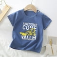 thumbnail image 2 of Loopsun Toddler Summer Tops, Boys and Girls Printed Short Sleeves Round Neck T-shirts Navy 4-5 Years, 2 of 3
