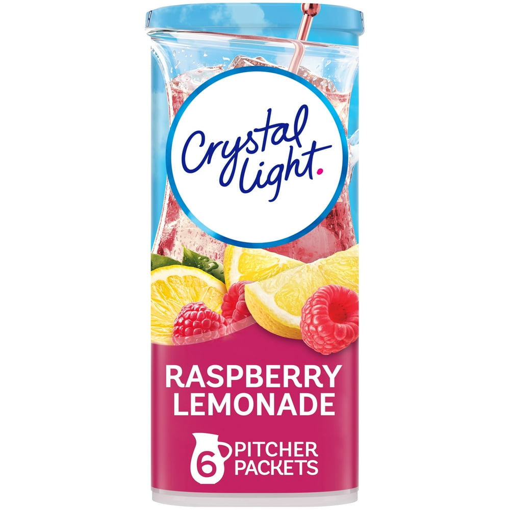 Crystal Light Raspberry Lemonade Artificially Flavored Powdered Drink Mix, 6 ct Pitcher Packets