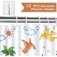 thumbnail image 5 of Kids Dinosaur Shower Curtain Cute Dino Tropical Plants Decorative Bath Curtain 72 x 72 Inch Polyester Fabric Waterproof Bathroom Curtain with 12 Hooks, 5 of 6