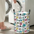 thumbnail image 5 of Rateoe Turtle Pattern Round Laundry Hamper Basket, Tall Hamper Basket for Blanket Storage, Nursery Clothes Hamper for Laundry in Bedroom and College Dorm-Medium, 5 of 6
