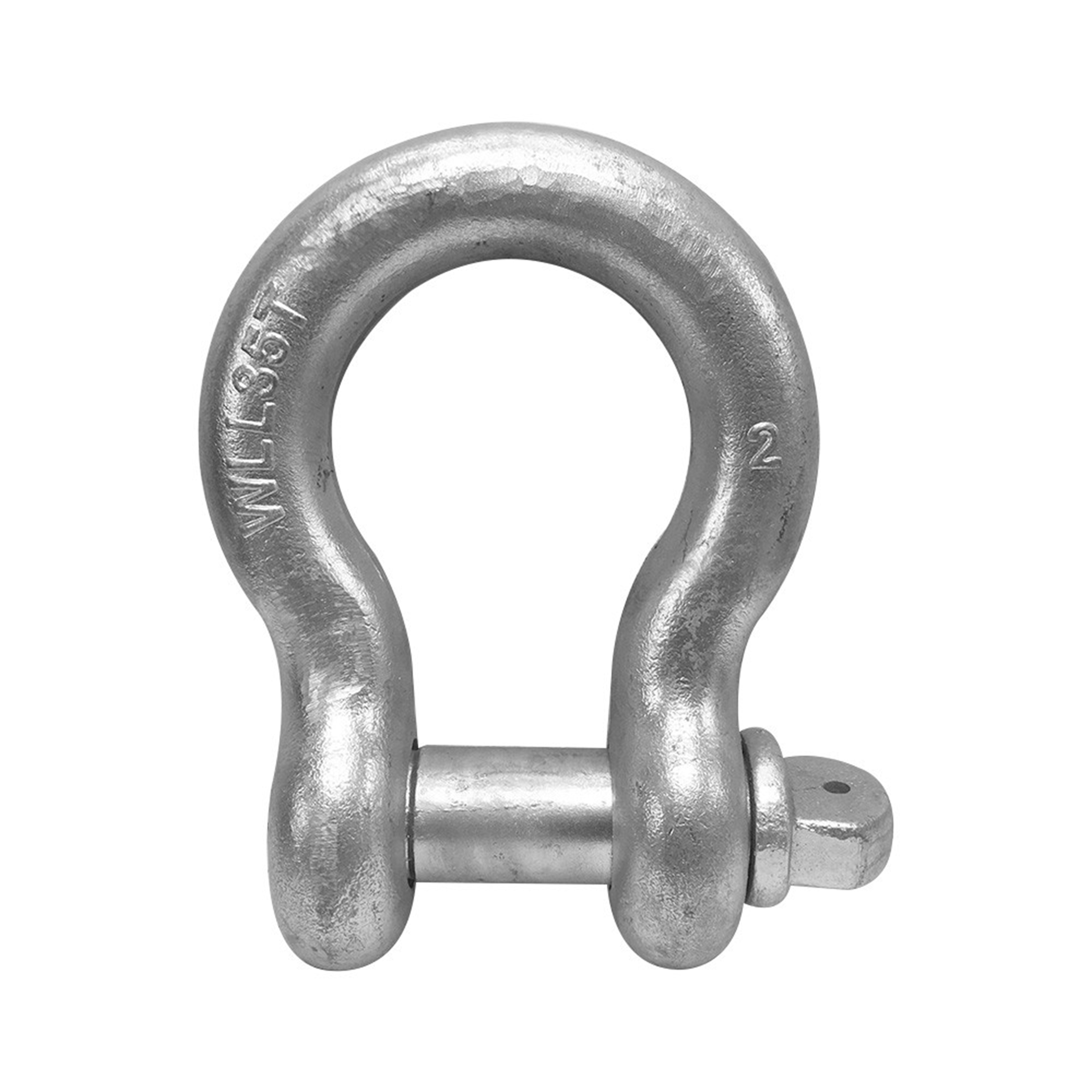 2 Pcs 3/8" inch Galvanized Steel Silver D Ring Bow Shackle with Screw Pin 