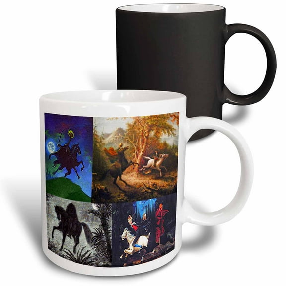 3drose, Headless Horseman Collage, 11oz Magic Transforming Mug