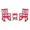 thumbnail image 3 of WestinTrends Malibu 3-Piece Kids Outdoor Rocking Chairs Set With Kids Square Side Table, Red, 3 of 14