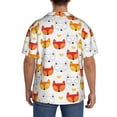thumbnail image 3 of Naloa Cute Fox with Heart Men's Loose Fit Cuban Collar Short-Sleeve Shirt, Hawaiian Shirts, Mens Shirts Casual for Everyday Wear Outings-Large, 3 of 5