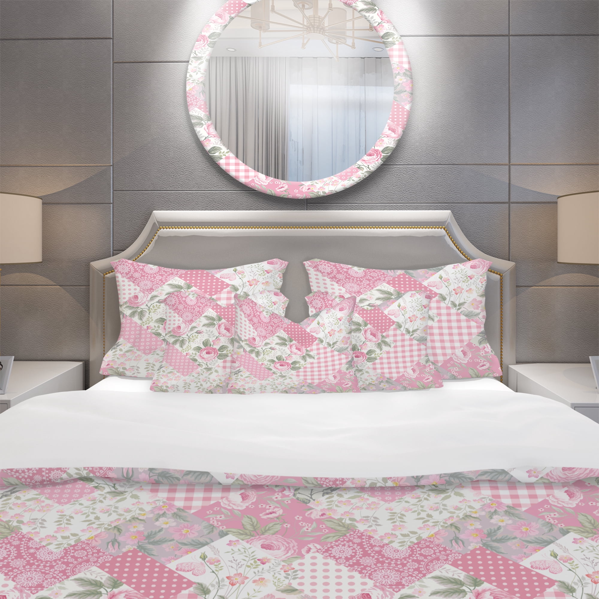 Designart 'Decorative Patchwork Floral Pattern' Patterned Duvet Cover Set