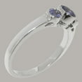 thumbnail image 4 of LBG British Made Classic Solid 925 Sterling Silver Natural Tanzanite Womens Anniversary Ring - 33 size options - Size 5.25, 4 of 6