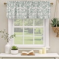 thumbnail image 2 of Turquoise Farmhouse Curtain Valances for Windows, Kitchen Valance Window Treatments Panel 2 Pack, Vintage Flower Leaf Botanical Plant Rod Pocket Short Curtains for Bathroom Bedroom 42 x 12 Inch, 2 of 8