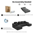 thumbnail image 5 of 141'' U Shaped Cloud Modular Sectional Sofa with Chaise, Modern Minimalist Boneless Design, Deep Seat & Enhanced Backrest Headrest, Corduroy Couches for Living Room (Black), 5 of 8