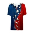 thumbnail image 4 of womens t shirts Women's Casual Independence Day Printed Short Sleeve V-Neck Top graphic tees for women, 4 of 5