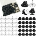 thumbnail image 1 of Shisuyan Replacement Flat Round Pin Safety Pin Backs Black Rubber 50 Sets, 1 of 8