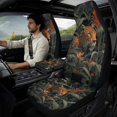 thumbnail image 2 of Xixirimido Car Seat Covers Front Seats Only with Belt Covers Armrest Box Cover 5Pcs Set for SUV Sedan Van Truck PU Leather Seat Protector Automotive Accessories, Leopard Cheetah Underbrush, 2 of 8