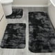 thumbnail image 4 of Juego de alfombras de baño de color mezclado negro, alfombras para el baño de invierno, antideslizantes, gruesas, lavables y fáciles de secar, 4 of 7