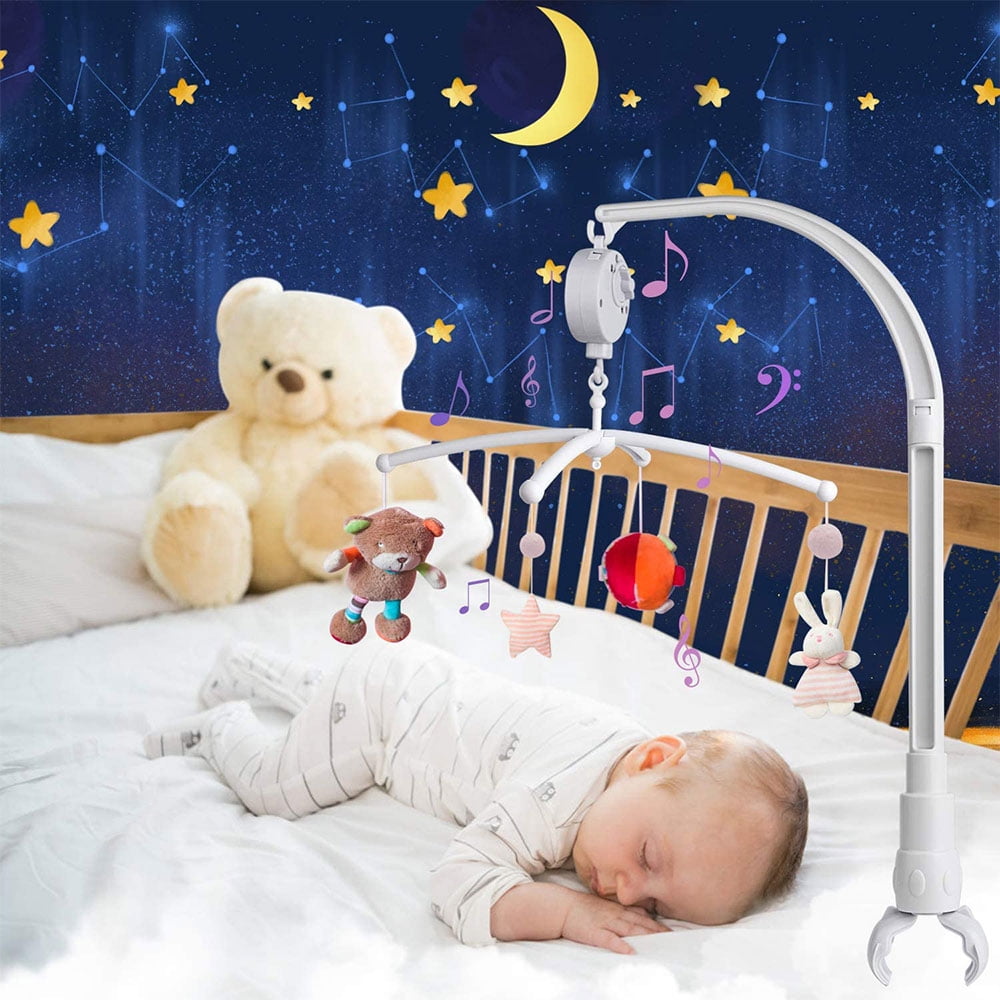 with Music Box 23 inch Baby Crib Mobile Bed Bell Holder Arm Bracket The Claw Part can be Adjusted Width-DIY Toy Decoration 