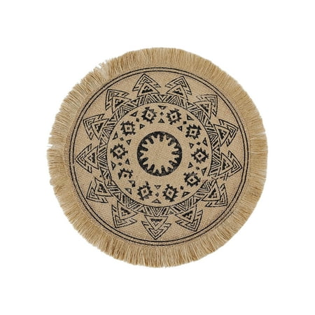 

Doolland 15 inch Round Placemats Dining Winter Modern Dinner Cotton Linen Braided Boho Round Table and Fall Circle Placemats，Home Dining Table Decor