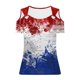 thumbnail image 4 of Fiudx Ofertas Del Día Camiseta Sexy de Verano para Mujer, Blusa con Hombros Descubiertos, Cuello En V, Manga Corta, Camisetas Sólidas, 4 of 5